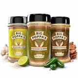 Big Poppa’s Jallelujah Seasoning Set - Gourmet Spice Trio with Jalapeño, Jalapeño Bacon & Lime Rubs - Seasonings for Chicken, Pork & More - Ultimate