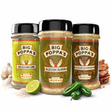 Big Poppa’s Jallelujah Seasoning Set - Gourmet Spice Trio with Jalapeño, Jalapeño Bacon & Lime Rubs - Seasonings for Chicken, Pork & More - Ultimate