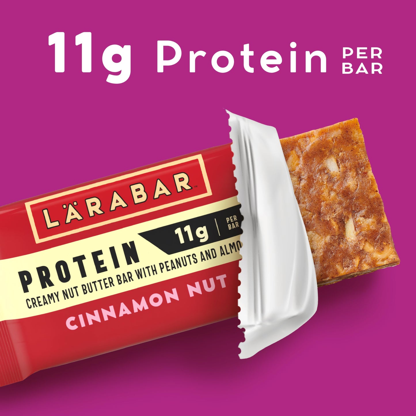 Larabar Cinnamon Nut Protein Bars, Peanuts and Almonds, 11g Protein, 12 Ct, 19.08 oz