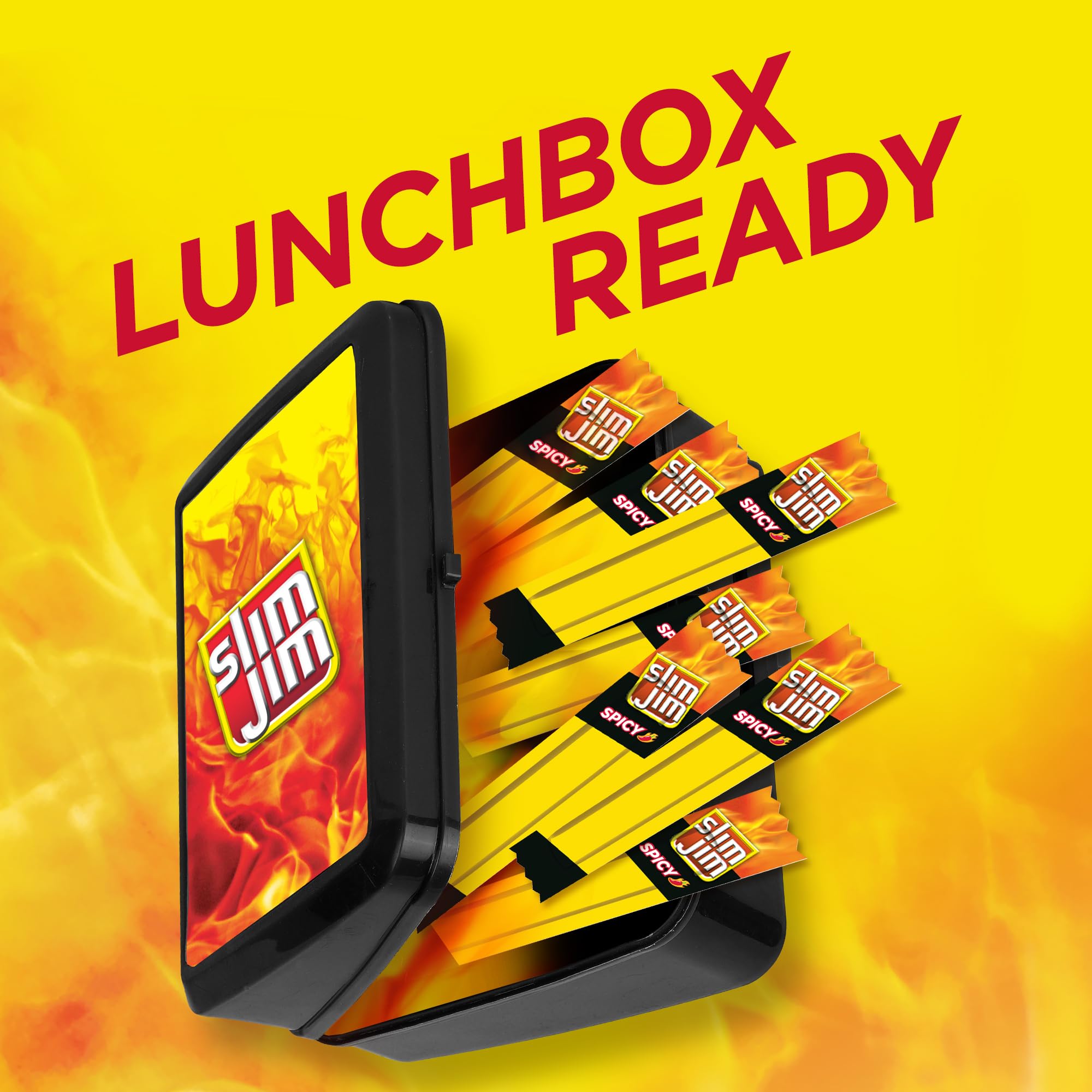 Slim Jim Smoked Meat Sticks, Spicy Flavor, 6g Protein Per Serving, Snack Size, 0.28 oz. (14 Count)