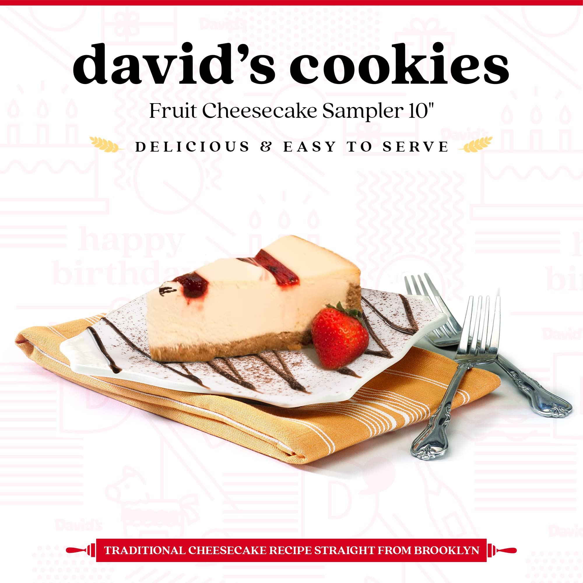 David’s Cookies Cheesecakes - Creamy, Classic Bakery Dessert Perfect for Any Occasion - Great Gift Idea for Women, Men, and Kids for Delivery - Fruit