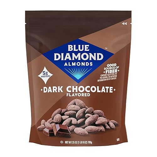 Blue Diamond Almonds, Oven Roasted Dark Chocolate Flavored Snack Nuts, Plant-Based Protein and Fiber, Perfect for Events, Holidays, Parties