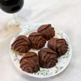 6-PIECE 4.7 OZ Chocolate Gourmet Homemade Snack Large Rose Shape with Nuts CHOCOLATE-LARGEROSE-1D