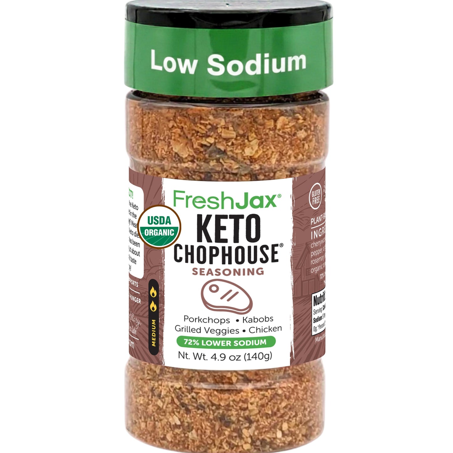 FreshJax Organic Keto Chophouse Steak Seasoning - 4.9 oz | Montreal-Style Organic Steak Rub for Grilling, Ribeye, Brisket & Burgers | Keto, Paleo