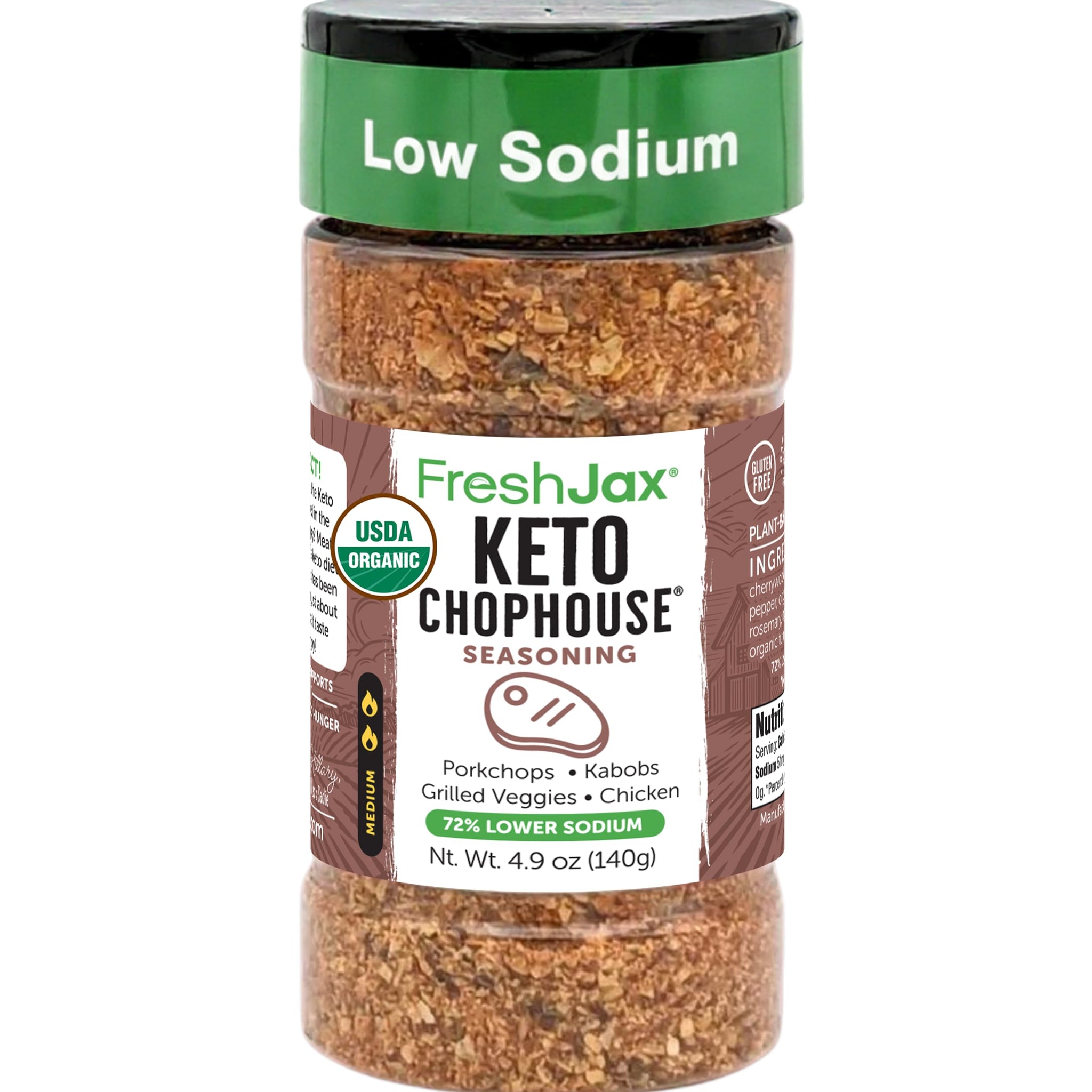 FreshJax Organic Keto Chophouse Steak Seasoning - 4.9 oz | Montreal-Style Organic Steak Rub for Grilling, Ribeye, Brisket & Burgers | Keto, Paleo