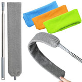 100 inches Retractable Gap Dust Cleaner Cleaning Tools with 4 Microfiber Dusting Cloths Long Handle, Washable and Retractable Duster Brush