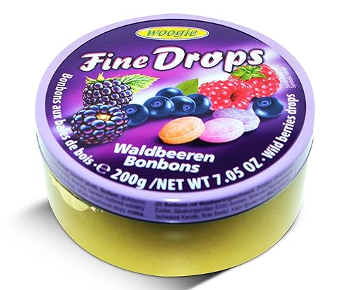 German Fine Drops Sanded Forest Berries Candy Tin 200gr (Waldbeerengeschmack) (5 pcs)