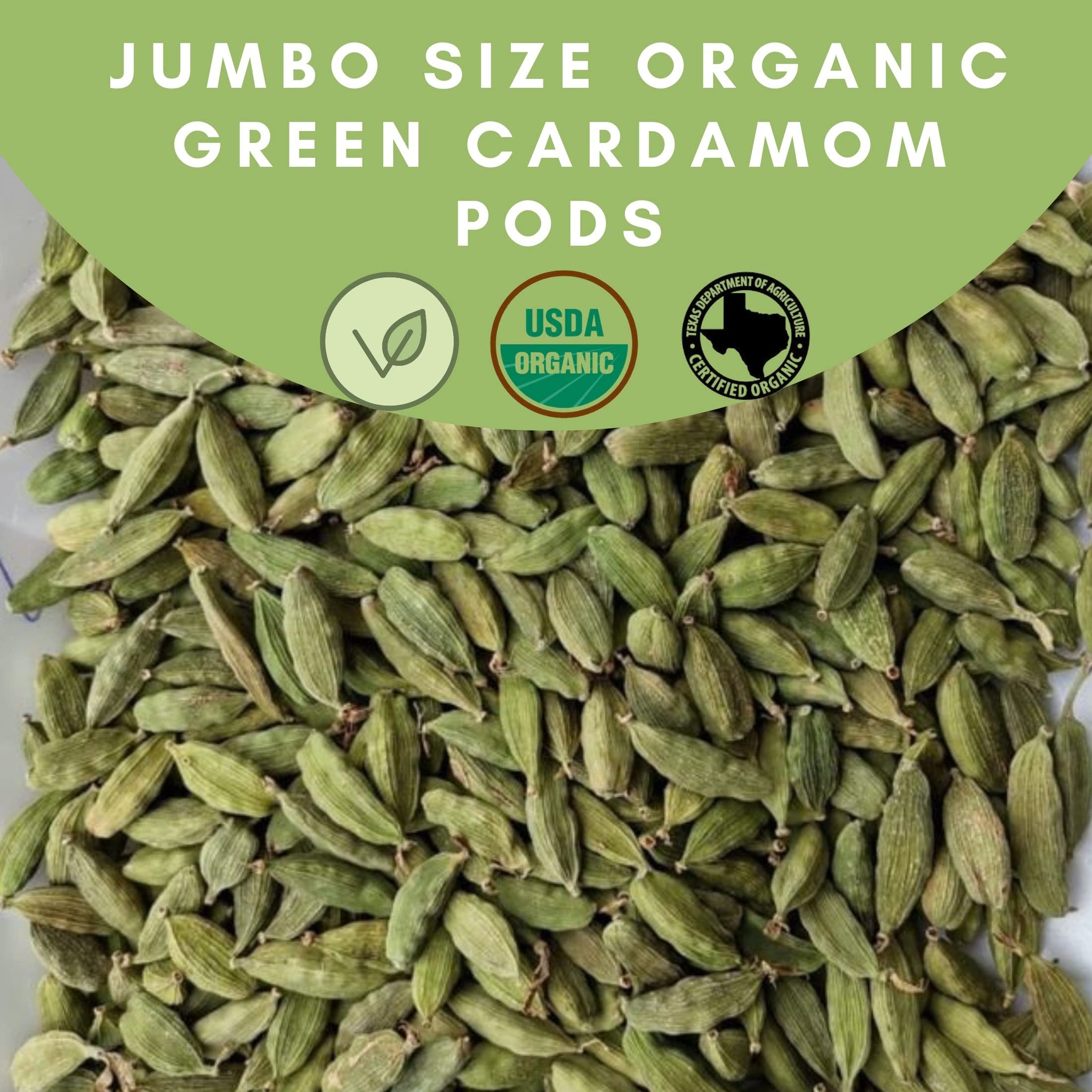SPICY ORGANIC Bulk Green Cardamom Pods 5 LBS (80 OZ) - Jumbo Size Freshly Harvested Cardamom Spice for Superior Flavor and Aroma - Non-GMO- Gluten