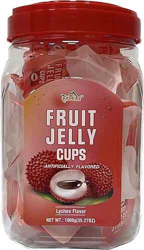 Apexy Fruit Jelly Cups, Lychee & Assorted Flavors Variety Pack, Juicy Bite-Size Jelly Snacks, Individually Wrapped, Fun Treat for Kids & Adults