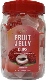 Apexy Fruit Jelly Cups, Lychee & Assorted Flavors Variety Pack, Juicy Bite-Size Jelly Snacks, Individually Wrapped, Fun Treat for Kids & Adults