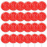 Red Swirl Lollipops, 24 Count Classic Hard Candy Suckers, Individually Wrapped Sweet Treats for Snacking, Parties, Buffets, and Everyday Enjoyment