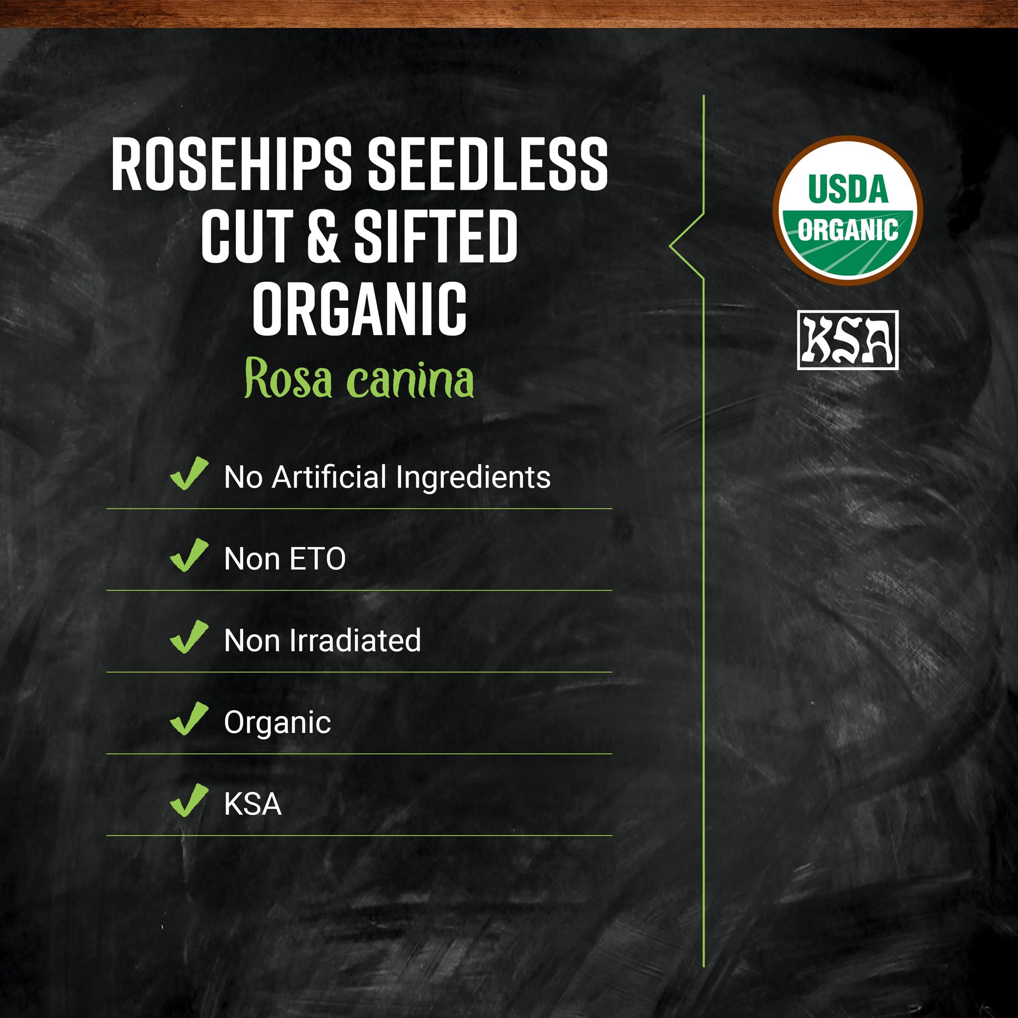 Frontier Co-op Organic Seedless Rosehips, Cut and Sifted - 100% Natural Dried Rose Hips for Rosehip Tea Organic, Powder, Oil - Kosher | 16 Ounce (Pack