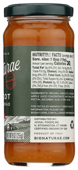 Bionaturae Organic Apricot Fruit Spread, 9 OZ