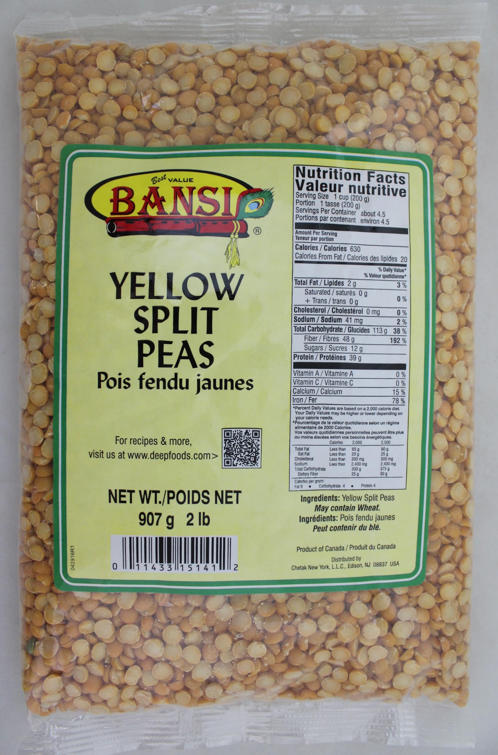 Yellow Split Peas 2 Lb