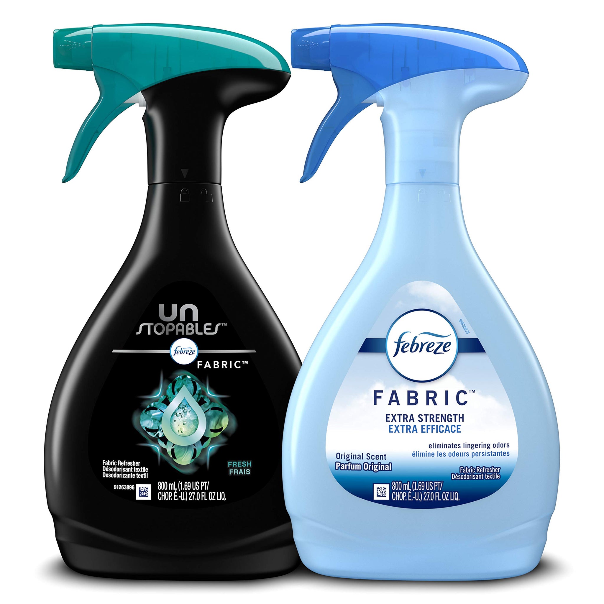 Febreze Fabric Refresher, Odor Eliminator Extra Strength + Unstopables, Fresh Scent, 2 Count
