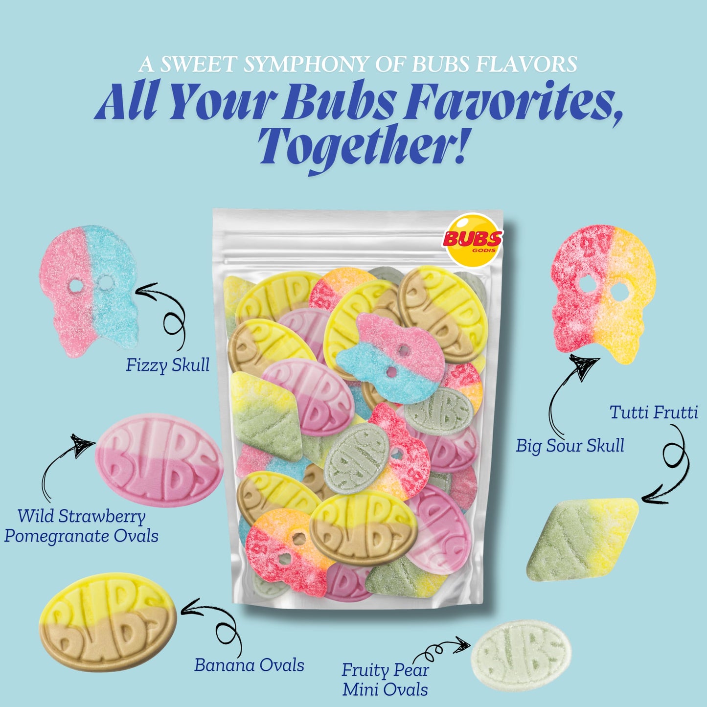 BUBS Swedish Candy Mix 1 lb - Authentic Sweet and Sour Swedish Gummies - Gelatin-Free Vegan Gummy Candy Assortment, Imported from Sweden - Foam Candy