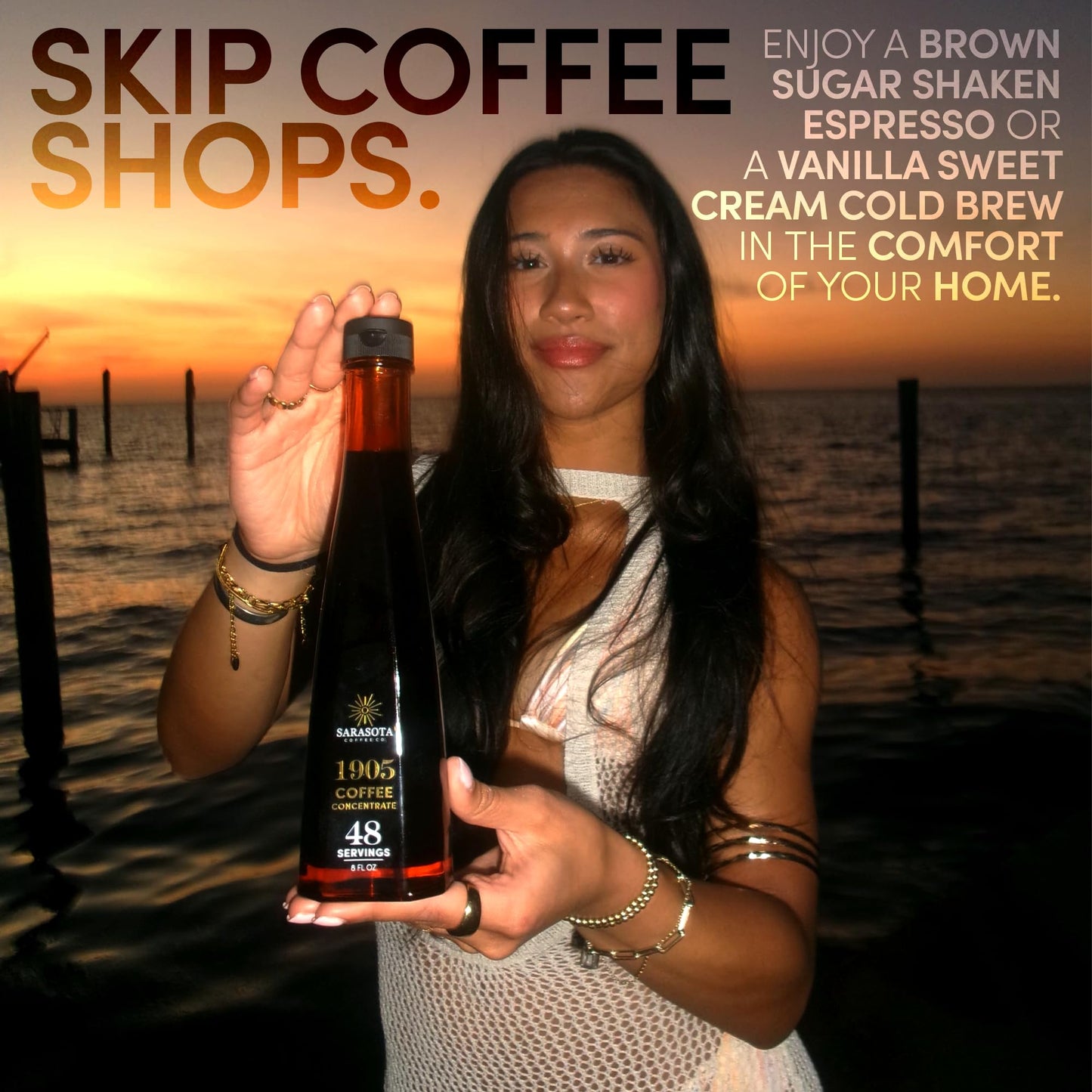 1905 Coffee Concentrate - Gourmet Cold Brew, 100% Natural & Low Acid, Premium Liquid for Hot and Iced Coffee Instant Espresso, or Lattes | 48 Servings