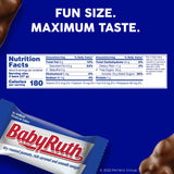 Baby Ruth Candy Bars with Chocolatey Caramel, Peanuts, and Nougat, Fun Size Candy Bars in Bag, 10.2 oz
