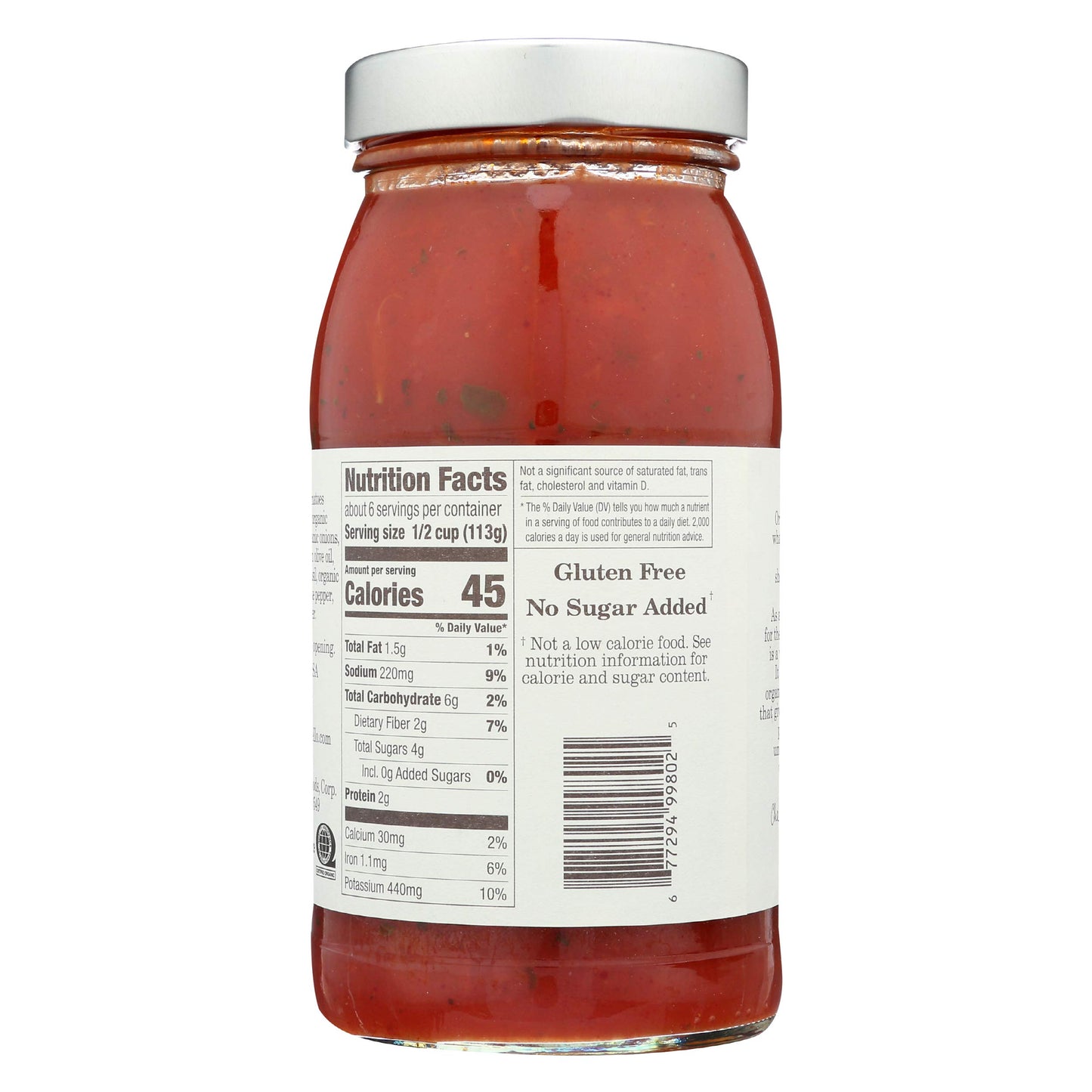 Organico Bello - Organic Gourmet Pasta Sauce - Marinara - 25oz (Pack of 6) - Non GMO, Whole 30 Approved, Gluten Free