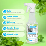 Mighty Mint Daily Shower Cleaner Spray - No Rinse, No Scrub Solution for Glass, Tile & Grout - Plant Based Formula with Peppermint Scent - 16 oz.