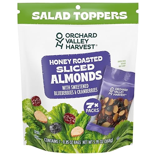 Orchard Valley Harvest Salad Toppers Honey Roasted Sliced Almonds With Sweetened Blueberries & Cranberries Multipack, Gluten Free, Made With Real