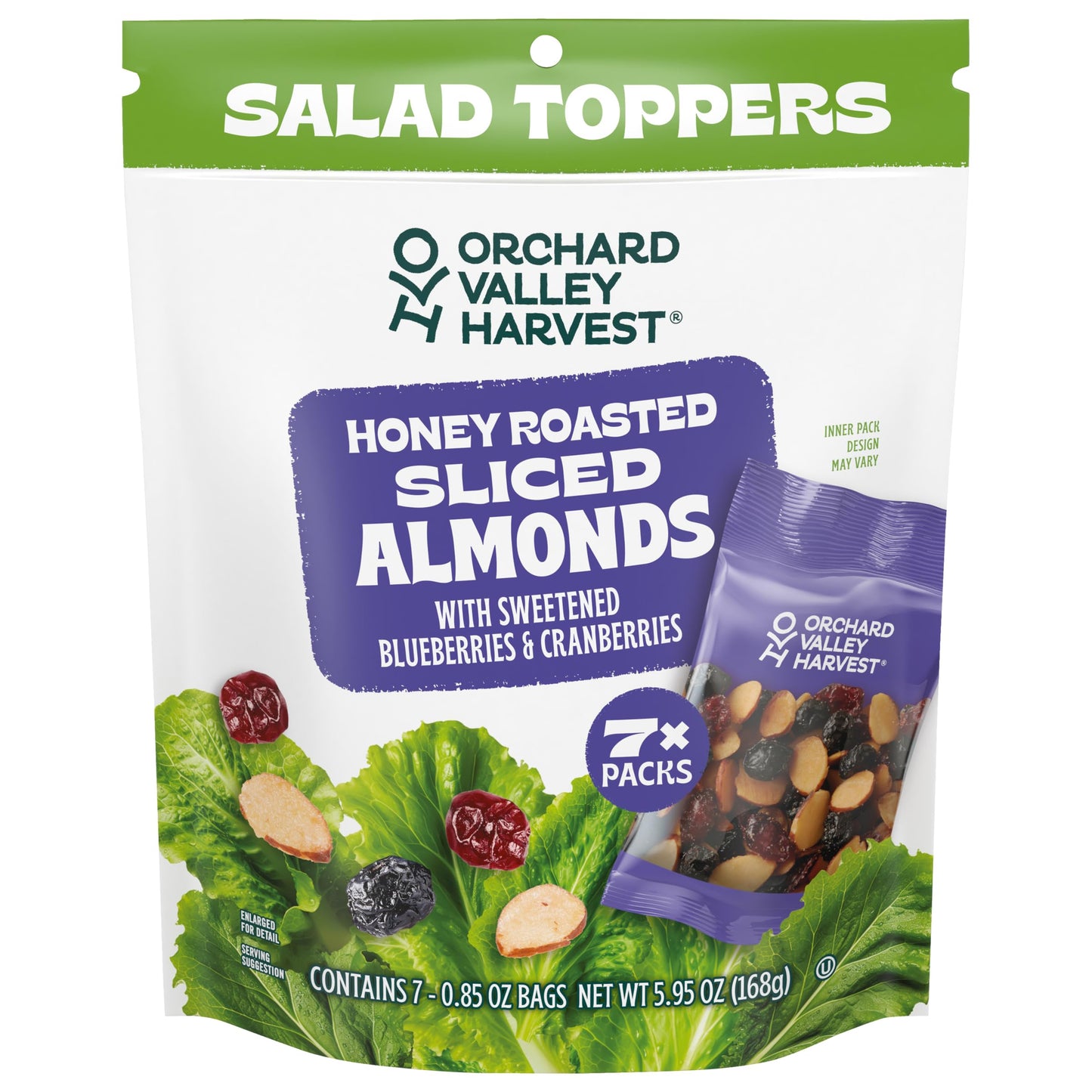 Orchard Valley Harvest Salad Toppers Honey Roasted Sliced Almonds With Sweetened Blueberries & Cranberries Multipack, Gluten Free, Made With Real