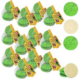 The Dreidel Company 12 Hanukkah Mesh Bags White Coins, Chanuka Gelt in Mesh Bags, Made in Israel Cholov Yisroel