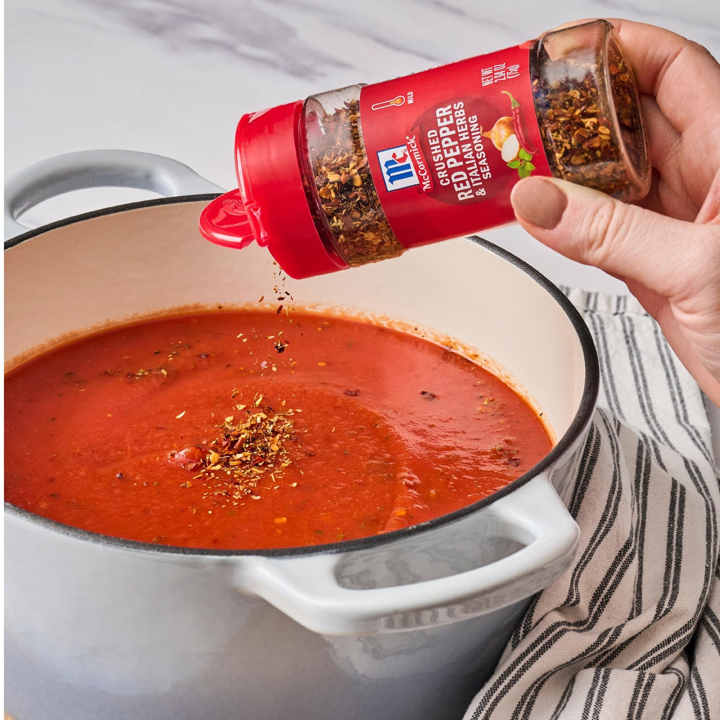 McCormick Seasoning, Crushed Red Pepper & Italian Herbs, Robust Italian Seasoning for Garlic Bread, Pasta, Dip and More, 2.64 oz