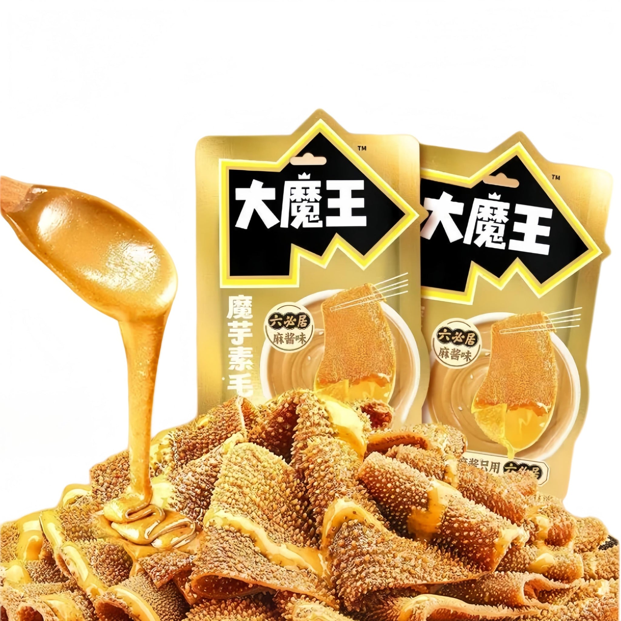 Sesame Sauce Flavor Hairy Tripe Konjac Snack, Mild and Non-Spicy Mix, Double-Sided Cut Flower Craft, 90g (9g x 10 Packs) 3.17oz