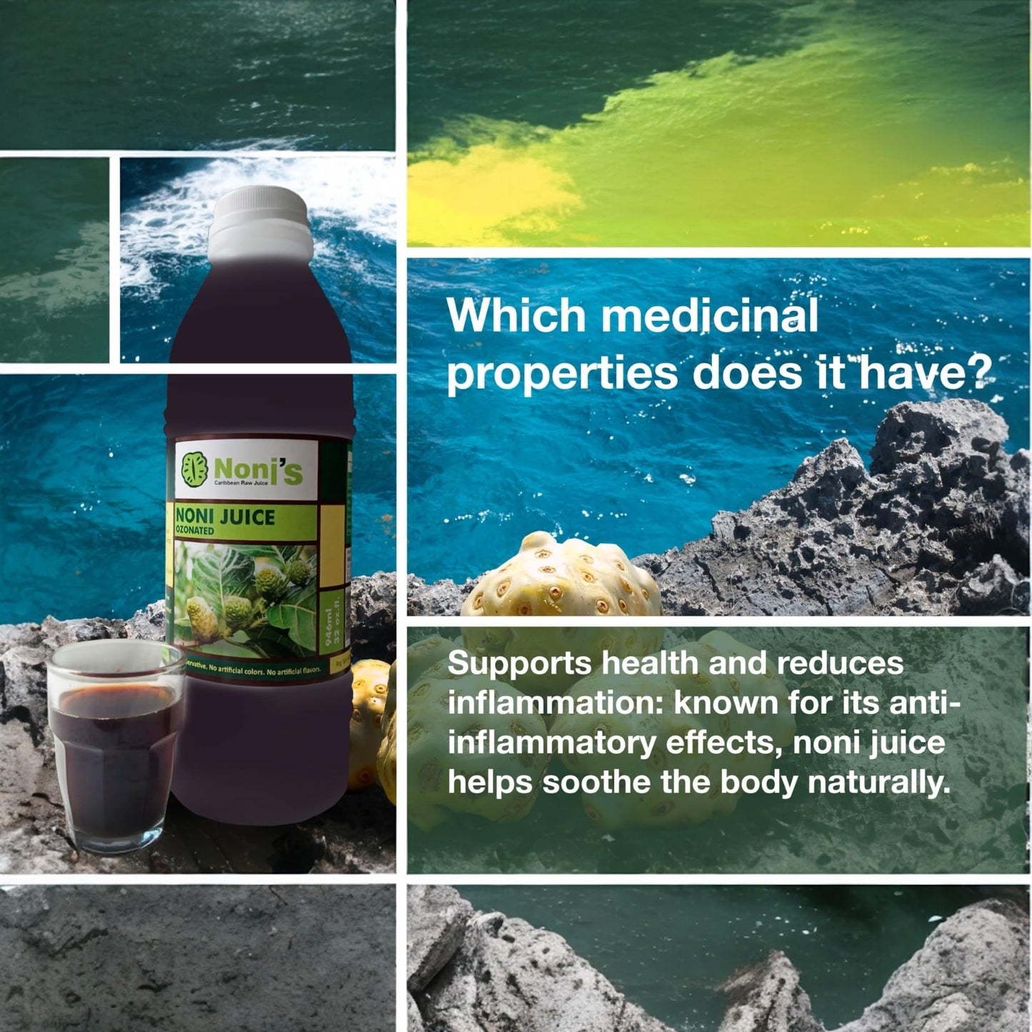 Frutos Pachamama Organic Noni Juice 100% Pure - Raw Ozonated Noni Extract from Dominican Republic | Natural Superfood Drink | Immune Booster