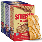 Smash Foods Toasties Variety 3 Pack - Healthy Whole Wheat Toaster Pastries Strawberry, Blueberry, Grape - No Refined Sugar, Real Fruit Filling - 9