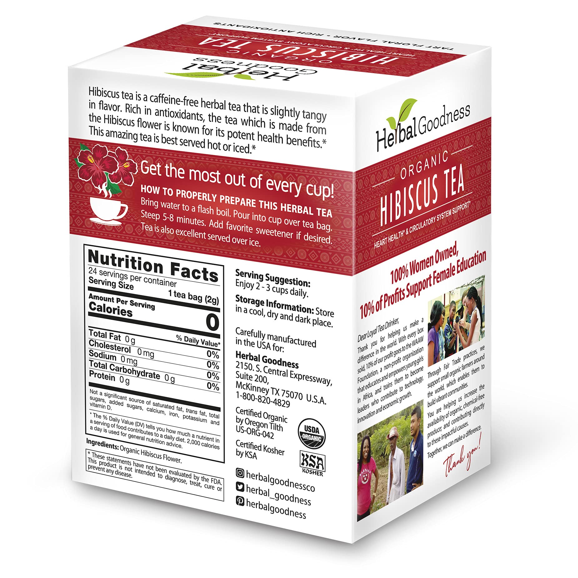 Hibiscus Tea Bag, Made from Organic Hibiscus Flowers, Hibiscus Tea Loose Leaf Pure Leaf Tea, Organic Hibiscus Tea Bags for Heart, Liver And Kidney