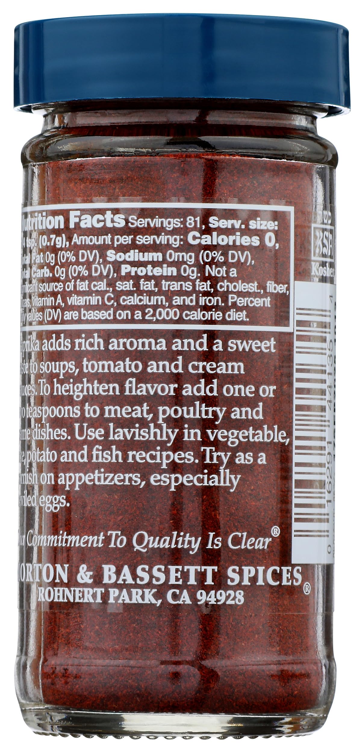 Morton & Bassett Paprika, 2 oz - Non-GMO, Salt-Free, Smoky and Sweet Spice for Roasts, Stews & Mexican Dishes