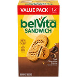 belVita Breakfast Bar Biscuit Sandwiches, Dark Chocolate Creme, Value Pack, 12 Packs (2 Biscuits Per Pack)