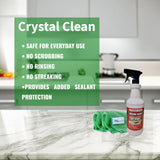 Stone Pro Marble and Granite Cleaning Kit - Premium Cleaning & Polishing Solution with Crystal Clean, Finishing Touch, & Cleanning Towels