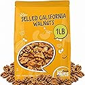 Raw Shelled California Walnuts Halves & Pieces (1 Lb.) - Compares to Organic Walnuts - Great Source of Omega 3 - Vegan & Keto Friendly - Farm Fresh