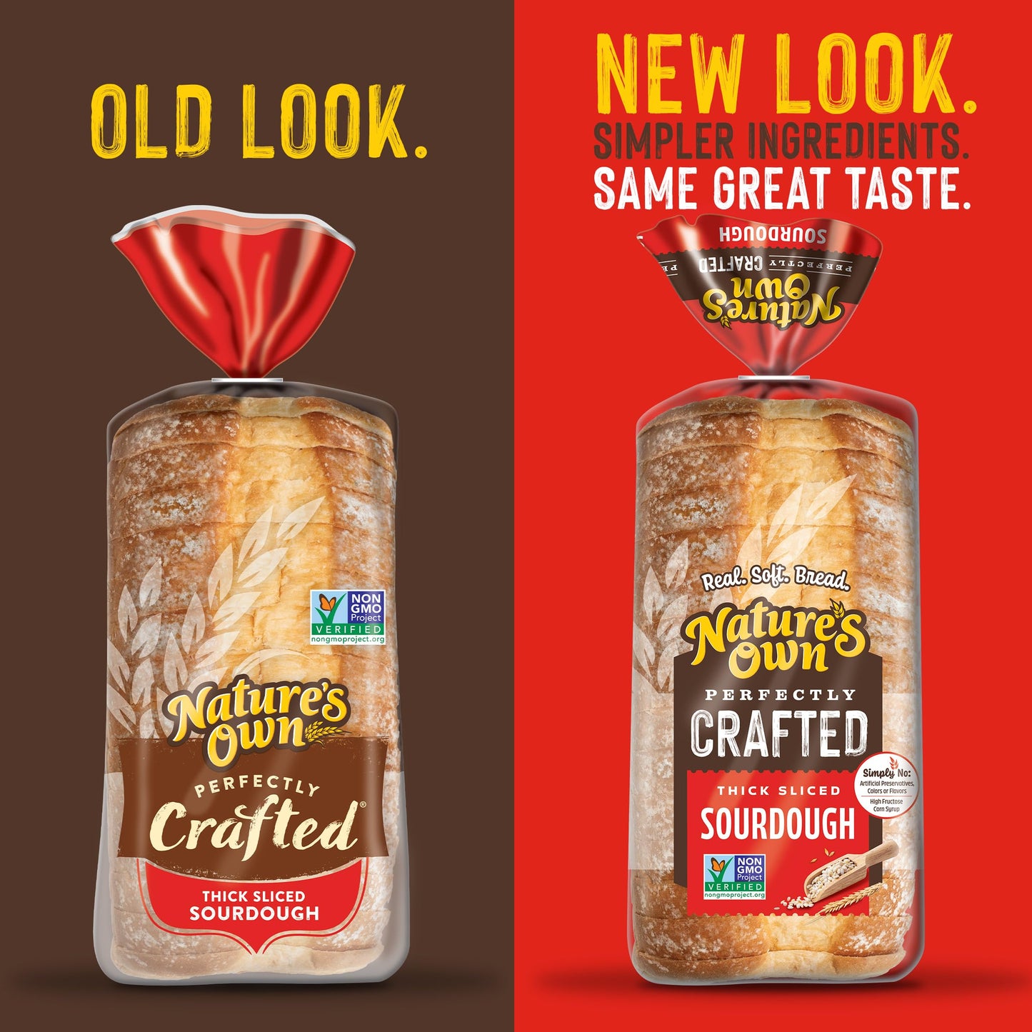 Nature's Own Perfectly Crafted Sourdough Bread, Thick Sliced Non-GMO Sourdough Bread, 22 oz Loaf