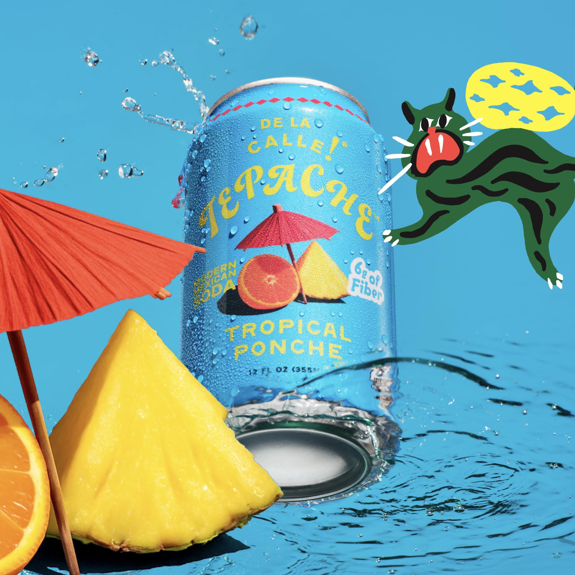 De La Calle Tepache - Tropical Ponche - Modern Mexican Soda - Craft Fermented Pineapple Sparkling Beverage - Certified Organic, Non-Alcoholic, Healthy