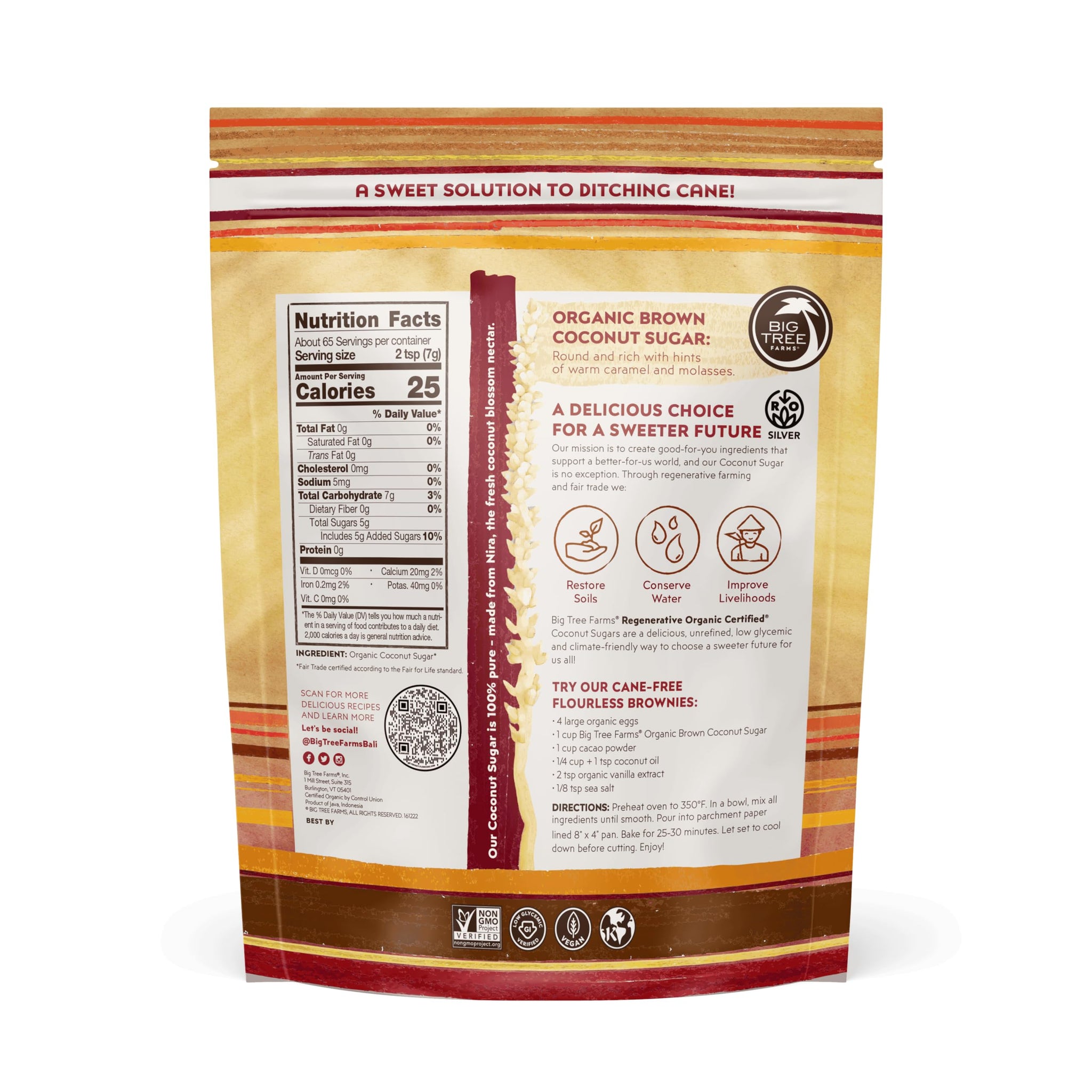 Big Tree Farms Organic Brown Coconut Sugar - Coconut Palm Sugar, Unrefined, Fine Crystals, Cane Sugar Replacement, Coconut Blossom Nectar, Vegan