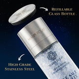 Maris Eclat Blue Salt - Premium Gourmet Mineral Salt - Refillable Glass Grinder with Stainless Steel Top - Naturally Rich in Potassium, Lower in