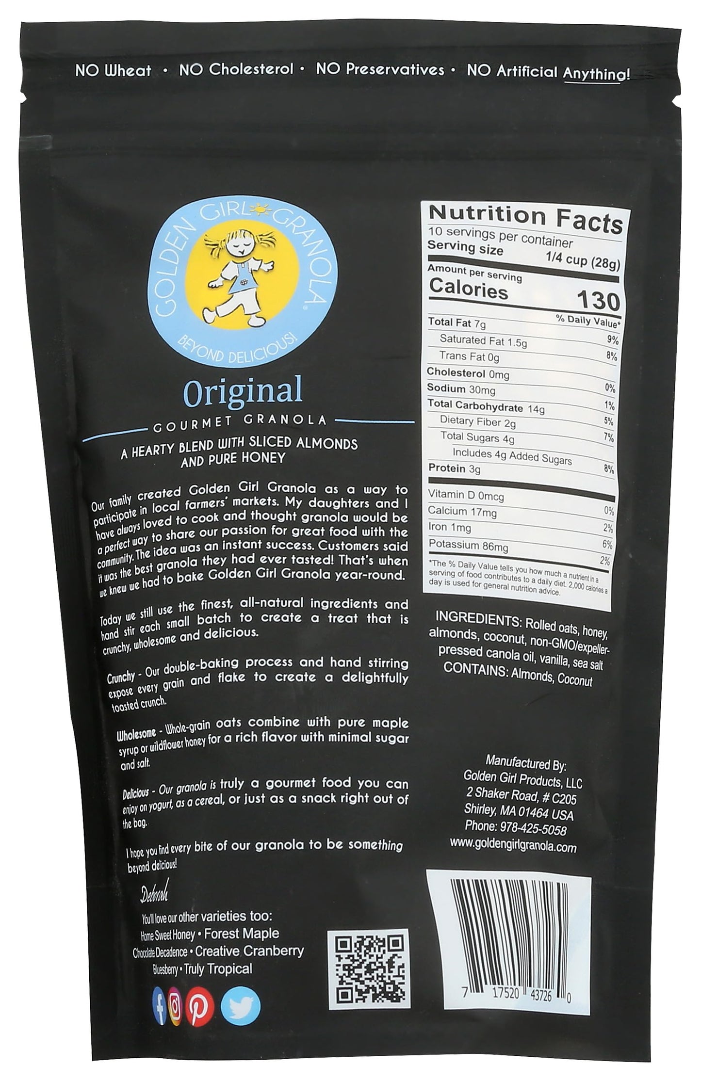 Golden Girl Granola, Granola Original, 10 Ounce