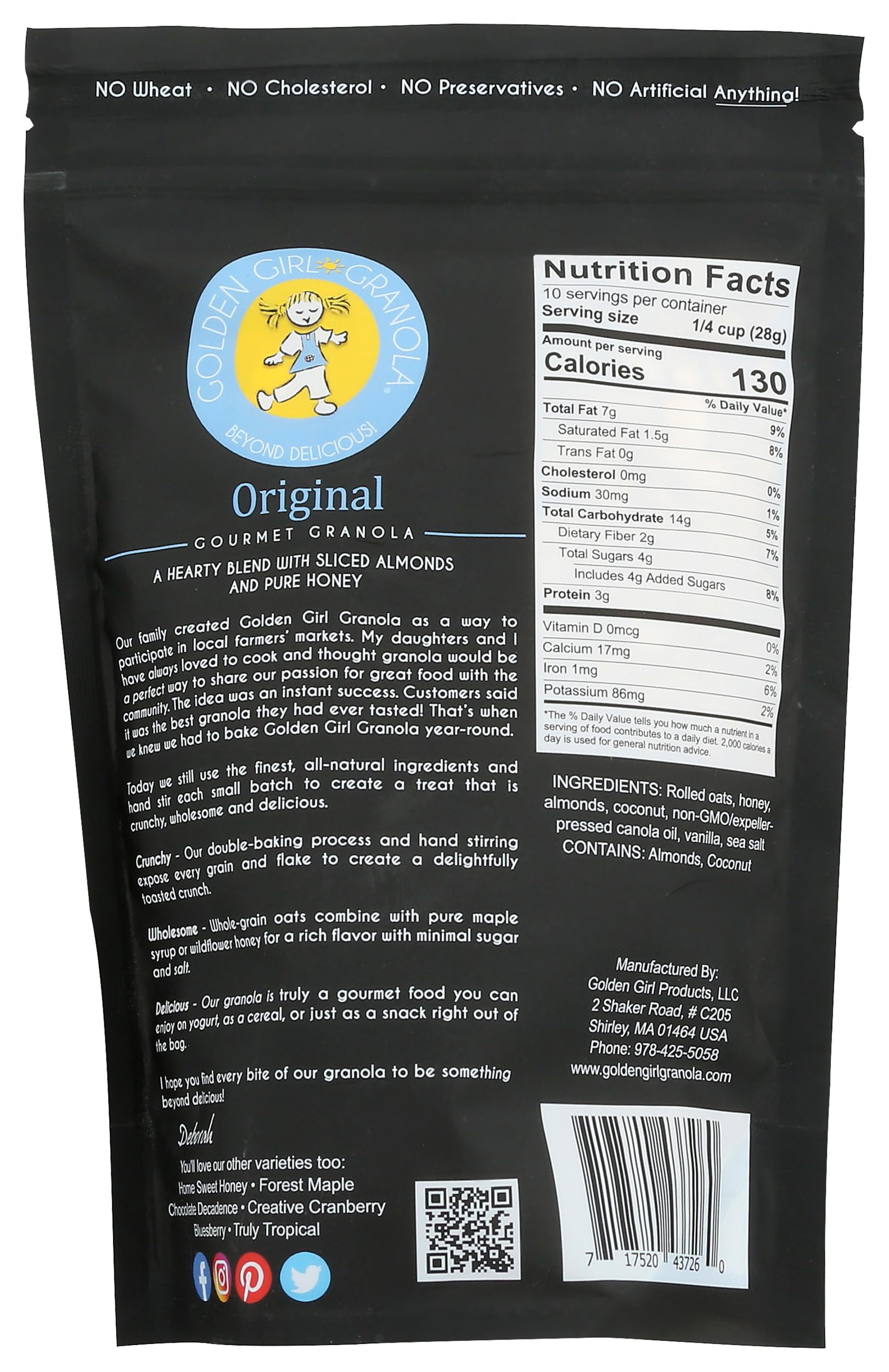 Golden Girl Granola, Granola Original, 10 Ounce