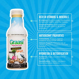 Graasi Organic Barley Grass Water | Hydration Drink with Vitamin C, D, Zinc | USDA Organic, Non-GMO, Vegan | Low-Calorie Wellness Beverage |