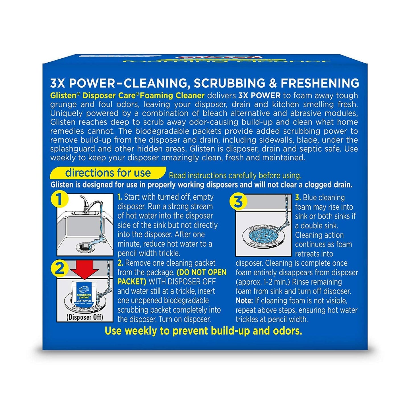 Glisten Disposer Care Foaming Cleaner, Lemon Scent, 4 Use (Pack of 2)
