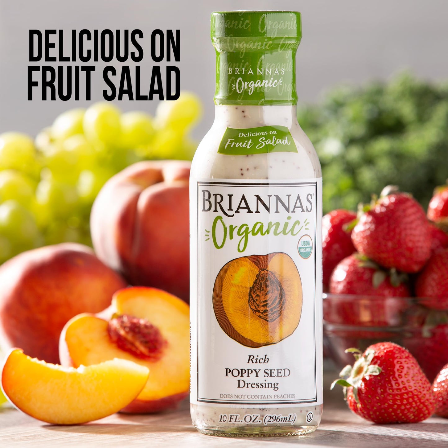 BRIANNAS - Organic Rich Poppy Seed Dressing - Certified Kosher & Organic Salad Dressing made with Premium Ingredients - 10 oz. Bottle