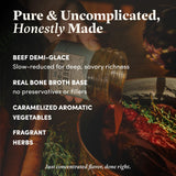 FOND Regenerative Beef Demi Glace - Grass-Fed Beef Bone Broth Reduction - French Demi Glace Concentrate for Pan Sauce & Gravy - Regenerative, Organic