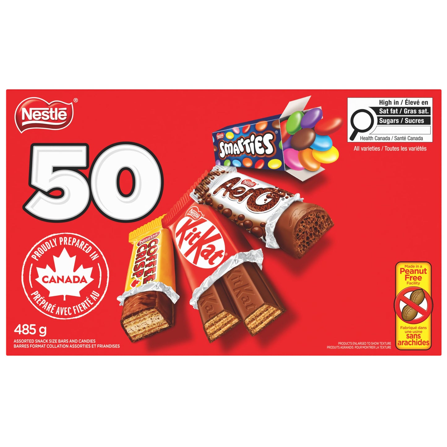 Christmas Chocolate Candy Gift Box, 50 Mini Milk Chocolate Bars, Includes Coffee Crisps, KitkatWafers and more, Holiday Chocolate Individually Wrapped