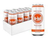 Hiball Clean Energy Drink - Blood Orange - Zero Sugar, Zero Calorie Sparkling Water with 160mg Organic Caffeine, 50mg Organic Ginseng, 50mg Organic
