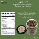 Culinary Genie Salt-Free Mediterranean Herb Seasoning Blend - Olive Oil Bread Dipping & All-Purpose Herb Blend, No Salt Added