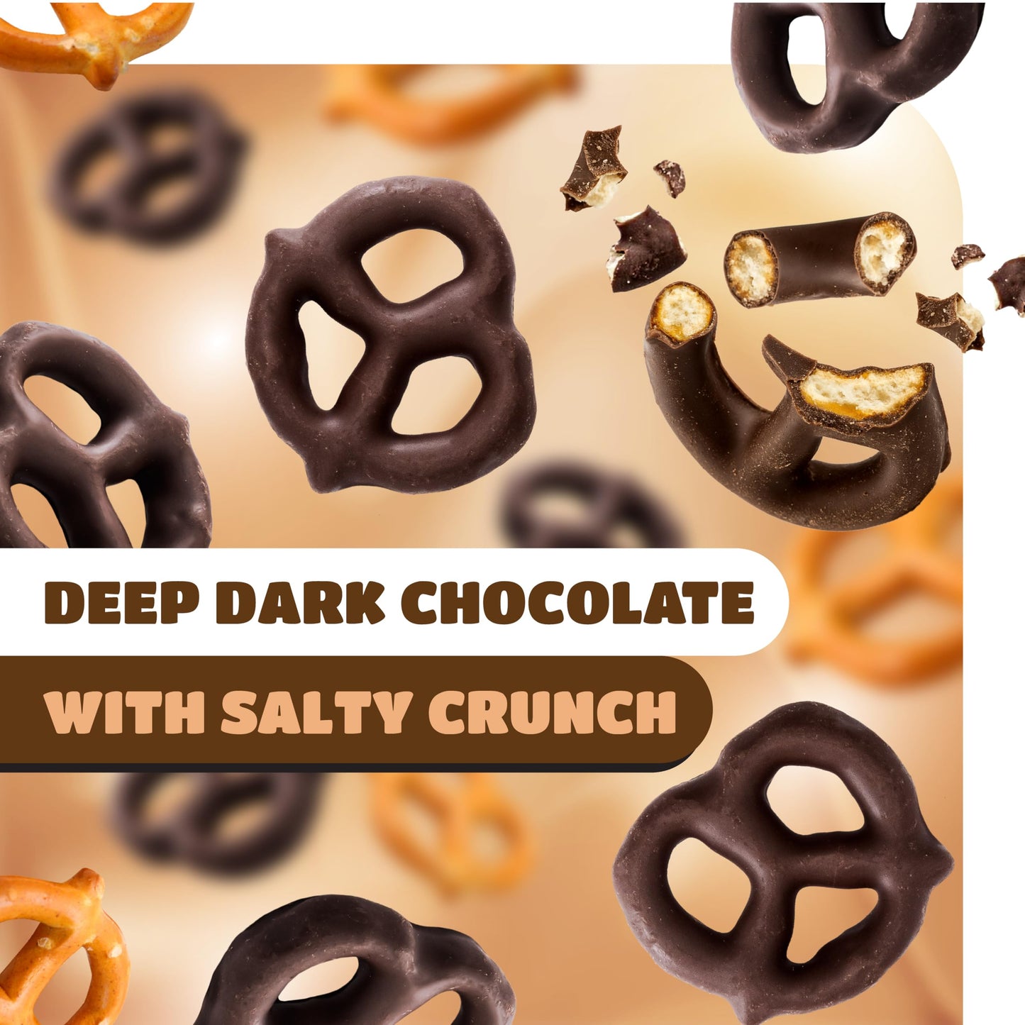 Chocolate Covered Pretzels - 5 Pound Pack - Dark Chocolate Pretzels for Office Bowls, Snacking, and Gifting - Sweet & Salty Snack - Crunchy Holiday